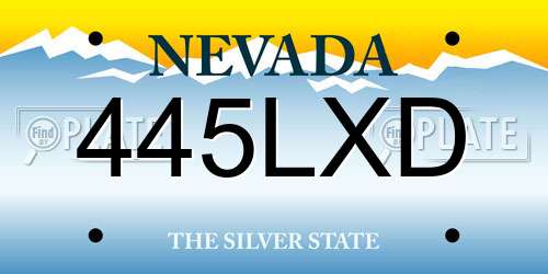 445LXD Nevada License Plate