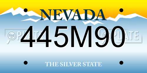 445M90 Nevada License Plate
