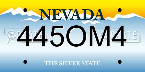 445OM4 Nevada License Plate
