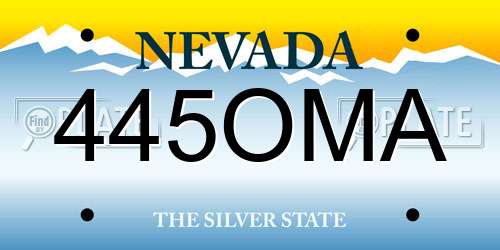 445OMA Nevada License Plate