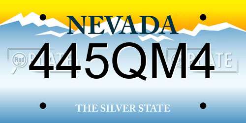 445QM4 Nevada License Plate