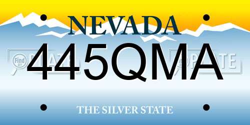 445QMA Nevada License Plate
