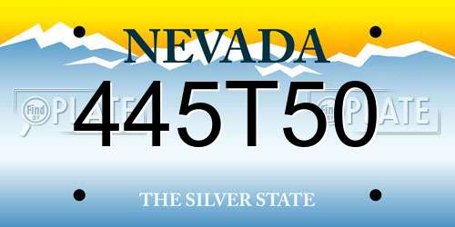 445T50 Nevada License Plate
