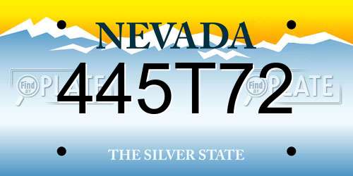 445T72 Nevada License Plate