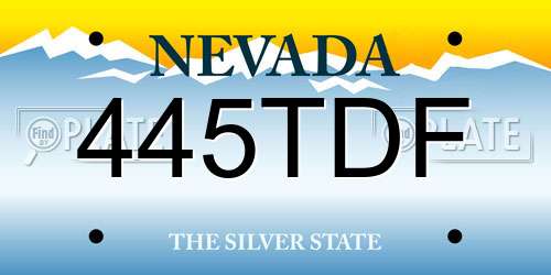 445TDF Nevada License Plate