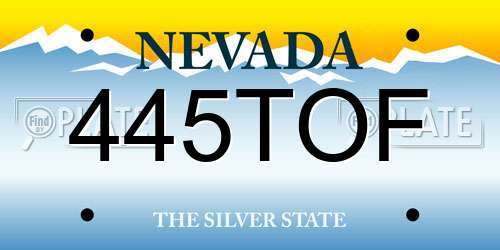 445TOF Nevada License Plate