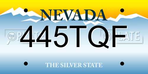 445TQF Nevada License Plate