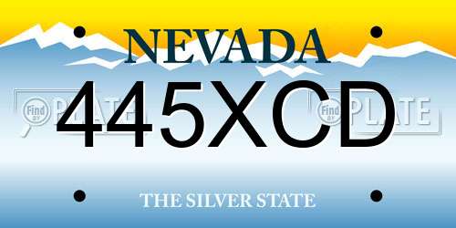 445XCD Nevada License Plate