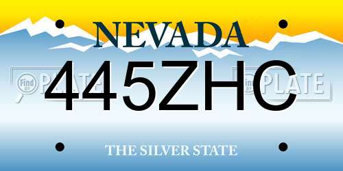 445ZHC Nevada License Plate