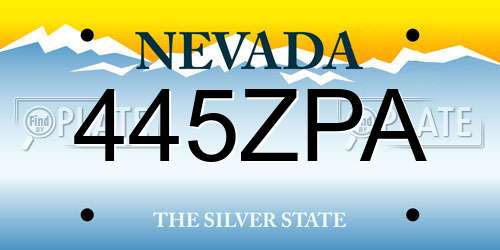 445ZPA Nevada License Plate