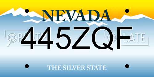 445ZQF Nevada License Plate
