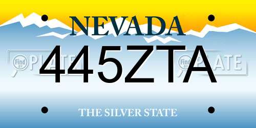 445ZTA Nevada License Plate