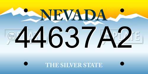 44637A2 Nevada License Plate