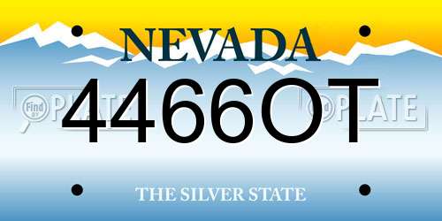 4466OT Nevada License Plate