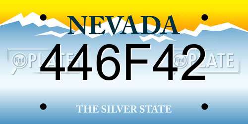 446F42 Nevada License Plate