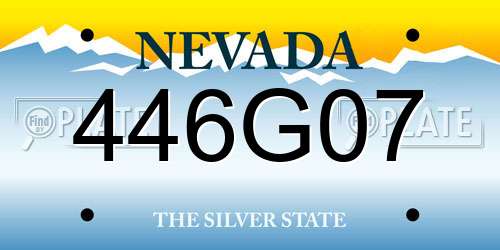 446G07 Nevada License Plate