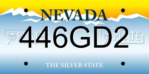 446GD2 Nevada License Plate