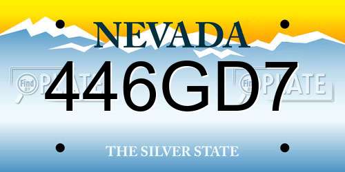 446GD7 Nevada License Plate