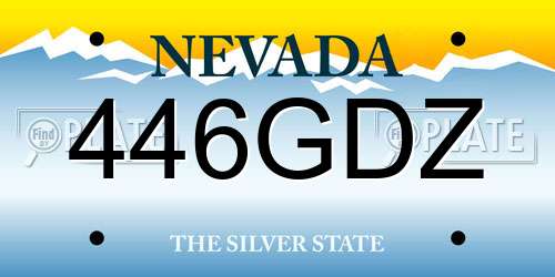 446GDZ Nevada License Plate