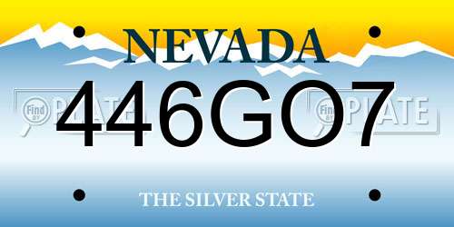 446GO7 Nevada License Plate