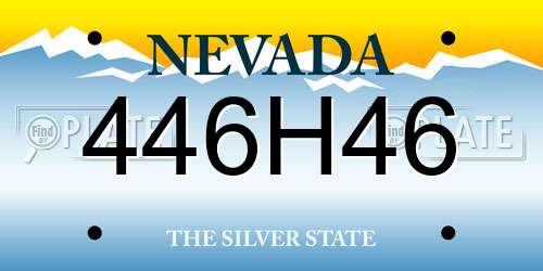 446H46 Nevada License Plate