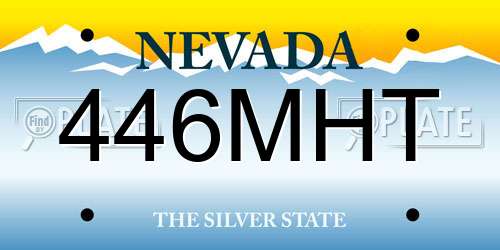 446MHT Nevada License Plate