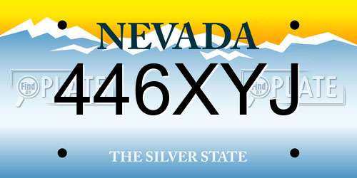 446XYJ Nevada License Plate