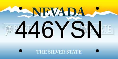 446YSN Nevada License Plate