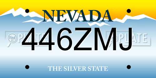 446ZMJ Nevada License Plate