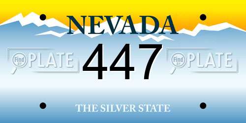 447 Nevada License Plate