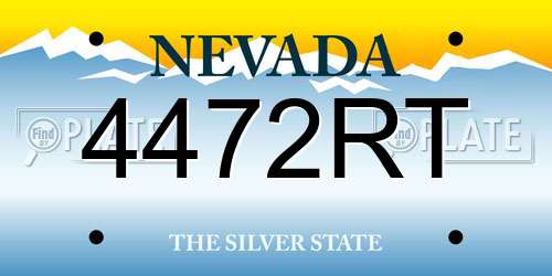 4472RT Nevada License Plate