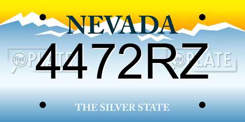 4472RZ Nevada License Plate