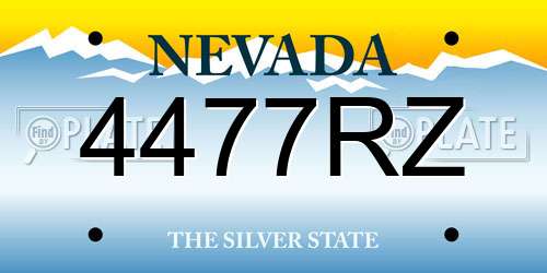 4477RZ Nevada License Plate