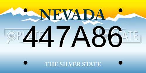 447A86 Nevada License Plate