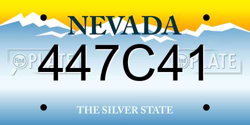 447C41 Nevada License Plate