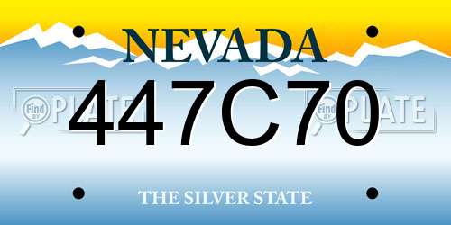 447C70 Nevada License Plate