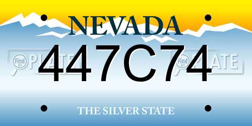 447C74 Nevada License Plate