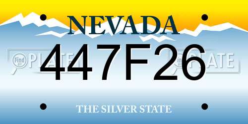 447F26 Nevada License Plate