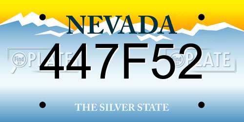 447F52 Nevada License Plate