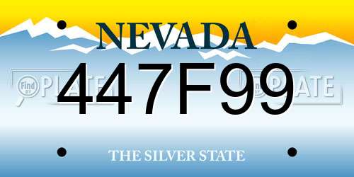 447F99 Nevada License Plate