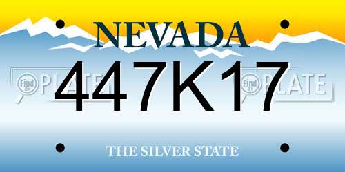 447K17 Nevada License Plate