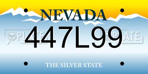 447L99 Nevada License Plate