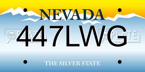447LWG Nevada License Plate