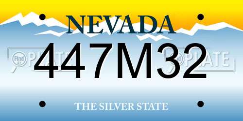 447M32 Nevada License Plate