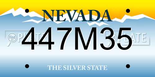 447M35 Nevada License Plate