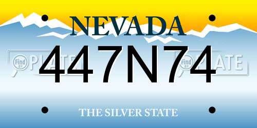 447N74 Nevada License Plate