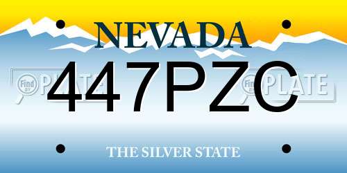 447PZC Nevada License Plate