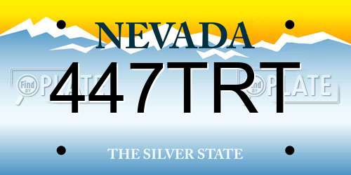 447TRT Nevada License Plate