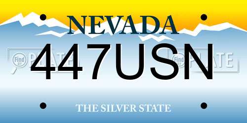 447USN Nevada License Plate