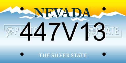 447V13 Nevada License Plate